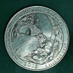 AMERİKA  2015   P    25 CENT  ÇEYREK DOLAR     HATIRA  Güzel Amerika Çeyrekleri - Mavi Ridge Park Yolu