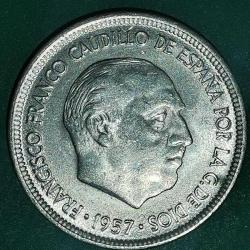İSPANYA  1957   5  PESETA