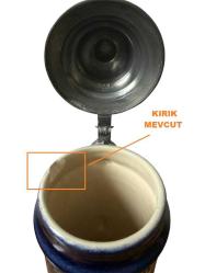 Lüksemburg Şerbetçiotu Desenli Zin Kapaklı Seramik Bira Bardağı Tankart