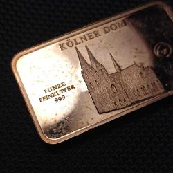 Köln Katedrali 1 Ons Bakır Külçe