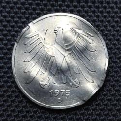 Almanya 5 Mark 1975 D İptalli