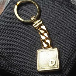 D Harfi Altın Kaplama Anahtarlık