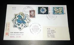 1991 Türk Seramik Sanatı İlk gün damgalı zarf Türkiye , taahhütlü postadan geçmiş, posta damgalı