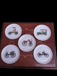 vintage damgalı çay tabakları seti