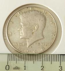 1968 ABD AMERİKA YARIM HALF DOLLAR ORİJİNAL GÜMÜŞ MADENİ PARASI KENNEDY FİGÜRLÜ ÇİLALTI BB2RR1A ÇOK NADİR