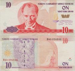 ** 8. EMİSYON 10 YTL B85 YENİ TÜRK LİRASI. ÇOK TEMİZ