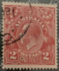 1918.KRAL GEORGE.AVUSTURALYA TEK PUL.DAMGALI