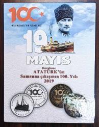 2019 ATATÜRK'ÜN SAMSUN'A ÇIKIŞININ 100. YILI GÜMÜŞ VE BRONZ HATIRA PARA SETİ (ÖZEL KİTAPÇIĞINDA) SERTİFİKALI