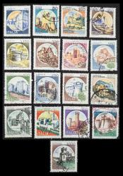 +++ İTALYA KALELER LOT      1980     17 ÇEŞİT   - DAMGALI , HALİYLE