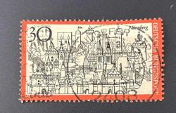 Almanya Pulu - Germany Stamp - Postadan Geçmiş Pul Filateli - 1969 DAMGALI - Nürnberg şehrini tasvir eden pul , 30 PARA - YABANCI PULLAR, NOSTALJİK DOĞUM GÜNÜ HEDİYESİ