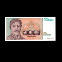 YUGOSLAVYA (1993) - 5.000.000 Dinar (ÇİL 10/10)