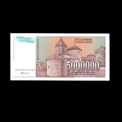 YUGOSLAVYA (1993) - 5.000.000 Dinar (ÇİL 10/10)