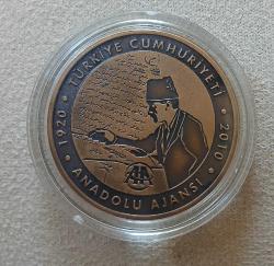 Anadolu Ajansı 90 . Yıl Darphane Bronz Para 2010 Sertifikasız