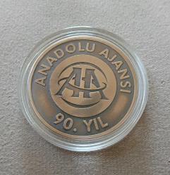 Anadolu Ajansı 90 . Yıl Darphane Bronz Para 2010 Sertifikasız