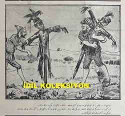 Osmanlıca Karagöz Mizah Dergisi-Gazetesi, Orijinal Dönem Basım, (Ottoman Magazine-Newspaper-Journal Illustré Kara-Gueuz) - 2 Aralık 1914 - Sayı: 694 - Hicri: 13 Muharrem 1332 - Rumi: 19 Teşrin-i Sani 1330 - Karikatürist Ali Fuat Bey'in Çalışması: 