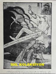 Osmanlıca Karagöz Mizah Dergisi-Gazetesi, Orijinal Dönem Basım, (Ottoman Magazine-Newspaper-Journal Illustré Kara-Gueuz) - 9 Aralık 1914 - Sayı: 697 - Hicri: 20 Muharrem 1332 - Rumi: 26 Teşrin-i Sani 1330 - Karikatürist Ali Fuat Bey'in Çalışması: 