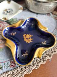 Hatasız Kobalt Porselen Limoges Küllük