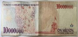 7. Emisyon 10 Milyon Türk Lirası A70 640882 Çok Temiz Kondisyonda Koleksiyonluk Eski Para