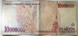 7. Emisyon 10 Milyon Türk Lirası A18 072527 Çok Temiz Kondisyonda Koleksiyonluk Eski Para