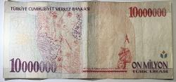 7. Emisyon 10 Milyon Türk Lirası A13 064518 Çok Temiz Kondisyonda Koleksiyonluk Eski Para