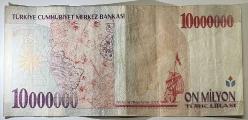 7. Emisyon 10 Milyon Türk Lirası A04 096024 Çok Temiz Kondisyonda Koleksiyonluk Eski Para