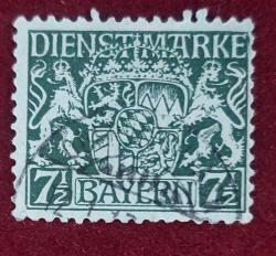 Almanya Bayern 1918 resmi pul- damgalı