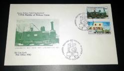 1986 Kıbrıs'ta Tren 1904-1951 İlk gün damgalı zarf KKTC