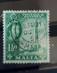 İngiliz Yönetimindeki Malta 1956- damgalı