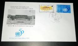 1995 TBMM'nin 75 ve BM'nin 50. Kuruluş Yılı İlk gün damgalı zarf KKTC