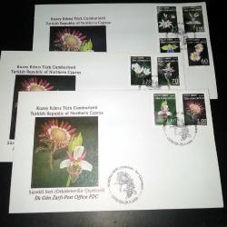 2008 Orkideler - Kır çiçekleri Sürekli seri İlk gün Damgalı Zarf seti FDC KKTC