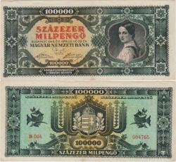 MACARİSTAN 100.000 MİLPENGÖ 1946 ÇİLALTI.