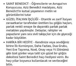 Azîz Benediktus Çarmıhı Mineli kolye ucu.