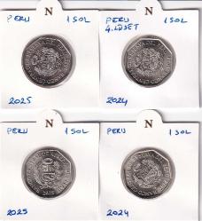 Peru Tedavüldeki Madeni Paralar 4 adet Takım Normatif Kapama İçinde