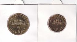 HaitiTedavüldeki Madeni Paralar 2 adet Takım Normatif Kapama İçinde