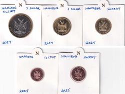 Namibya Tedavüldeki Madeni Paralar 4 adet Takım Normatif Kapama İçinde