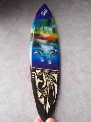 AHŞAP DEKORATİF SÖRF TAHTASI. DUVARA DEKORU DEKORU . BALİ TEMALI SIFIR GİBİ TEMİZ