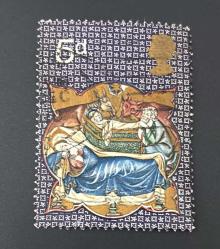 İngiltere Pulu - England Stamp - Postadan Geçmiş Pul Filateli - Damgalı - Kraliçe II. Elizabeth Resimli , Hz. İsa'nın Doğumu Temalı Noel Pulu, 5 PARA - YABANCI PULLAR -NOSTALJİK DOĞUM GÜNÜ HEDİYESİ