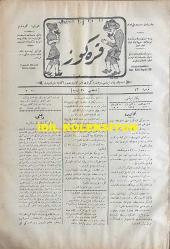 Osmanlıca Karagöz Mizah Dergisi-Gazetesi, Orijinal Dönem Basım, (Ottoman Magazine-Newspaper-Journal Illustré Kara-Gueuz) - 21 Aralık 1908 - Sayı: 43 - Hicri: 27 Zilkade 1326 - Rumi: 8 Kanun-i Evvel 1324 - Mahut Gazetenin Lisanından: Nice Yıl Mesned-i Bala-yı Gazetede Karar Ettim Edip Hırsızlığı İcat Bıraktım Yadigar Ettim. Değil Maliyeden Adliyeden Yalnız Çalıp Çarptım Serapa Milleti Soydum da Kesb-i İştihar Ettim.... - Karikatür: 