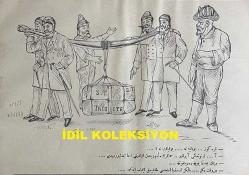 Osmanlıca Karagöz Mizah Dergisi-Gazetesi, Orijinal Dönem Basım, (Ottoman Magazine-Newspaper-Journal Illustré Kara-Gueuz) - 21 Aralık 1908 - Sayı: 43 - Hicri: 27 Zilkade 1326 - Rumi: 8 Kanun-i Evvel 1324 - Mahut Gazetenin Lisanından: Nice Yıl Mesned-i Bala-yı Gazetede Karar Ettim Edip Hırsızlığı İcat Bıraktım Yadigar Ettim. Değil Maliyeden Adliyeden Yalnız Çalıp Çarptım Serapa Milleti Soydum da Kesb-i İştihar Ettim.... - Karikatür: 