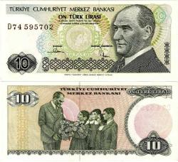 TC 7.Emisyon 10 TL 2.Tertip-D74...702 ÇİL Seri No Fosforlu