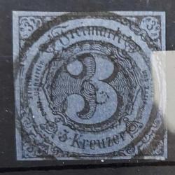 Eski Alman Prensliği Thurn and Taxis 1852-1858 - 3 pf mavi