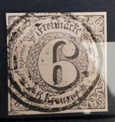 LOT.7 » Eski Alman Prensliği Thurn and Taxis 1852-1858 - 6 pf - damgalı