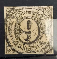 LOT.9 » Eski Alman Prensliği Thurn and Taxis 1852-1858 - 9 pf - damgalı