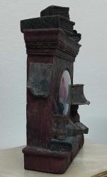 Avrupa, Minyatür/Dekoratif Kitaplık Temalı Masa Saati. Eskitmeli/Patinalı. Saat Çalışır Durumda. Quartz Marka. (135x100x40 mm)