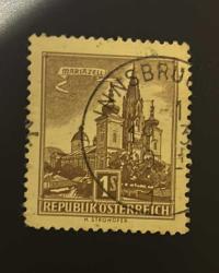 Avusturya Pulu - Österreich Austria Stamp - Postadan Geçmiş Pul Filateli - Damgalı - MARIAZELL KOTOLİK KİLİSESİ (Meryem Ana'nın Doğum Bazilikası) TEMALI PUL, 1 PARA - YABANCI PULLAR - NOSTALJİK DOĞUM GÜNÜ HEDİYESİ