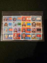 1984 1985 1986 1987 16 TÜRK DEVLETİ PULLARI TAM TAKIM 16 PUL Kartelasında