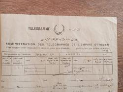 Devleti Aliye Osmaniye Telgraf İdaresi'ne ait telgraf