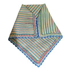 Handmade Çok Renkli Örgü Bebek Battaniyesi
