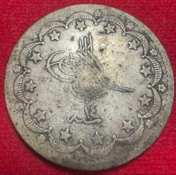 OSMANLI ABDÜLAZİZ 1861-1876  ( AH 1277-1293)  20 KURUŞ  GÜMÜŞ 1277/14