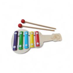 gitar görünümlü ahşap gövdeli mini ksilofon & 21 cm